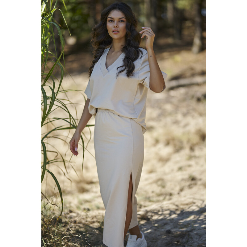 Numinou Dámska súprava s ceruzkovou sukňou NU468 | svetlo béžová NU468 56417571