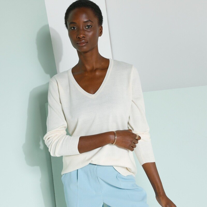 Pulóver s výstrihom do V ražná 036 Blancheporte 48781930