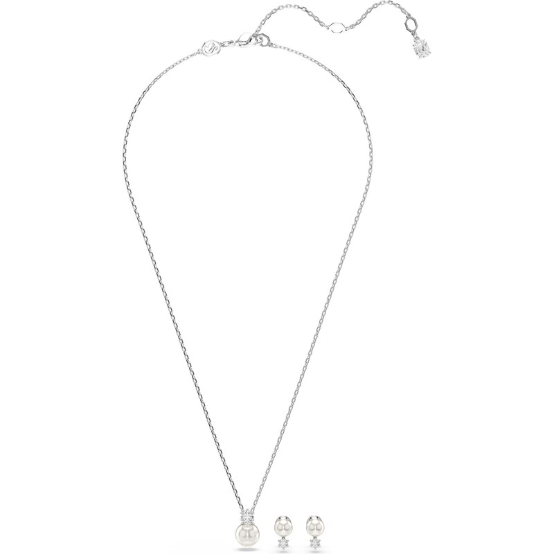 Swarovski Sada šperkov Matrix strieborná / perlovo biela 56425176
