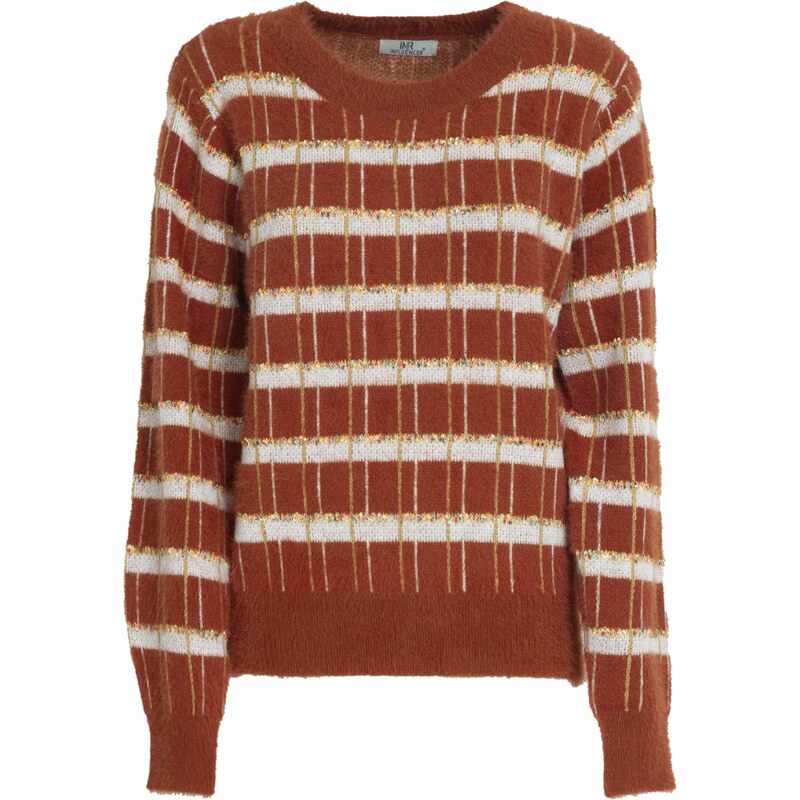 Influencer Sveter karamelová / zmiešané farby / biela 56424893