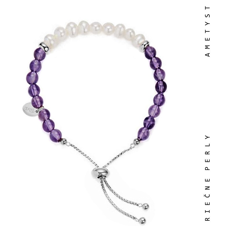 Taboo náramok Atlantis, prírodné perly, ametyst tba125 56431995