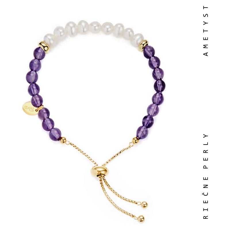 Taboo náramok Atlantis, prírodné perly, ametyst tba126 56431996