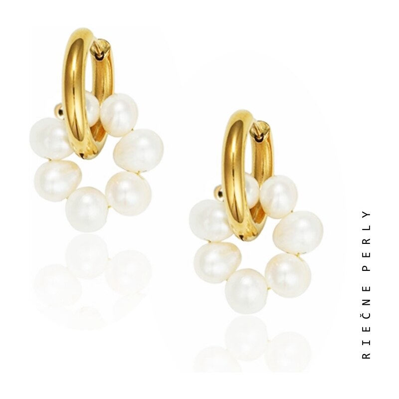 Taboo kruhové náušnice Atlantis, prírodné, riečne, biele perly tba132 56432002