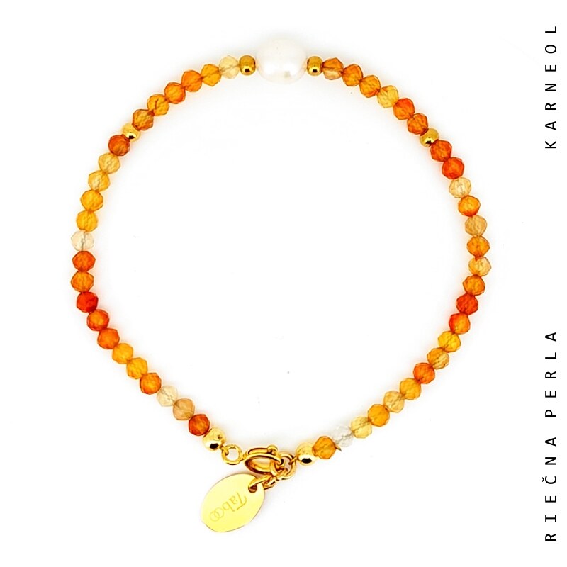 Taboo náramok Atlantis, prírodná perla, karneol tba133 56432003