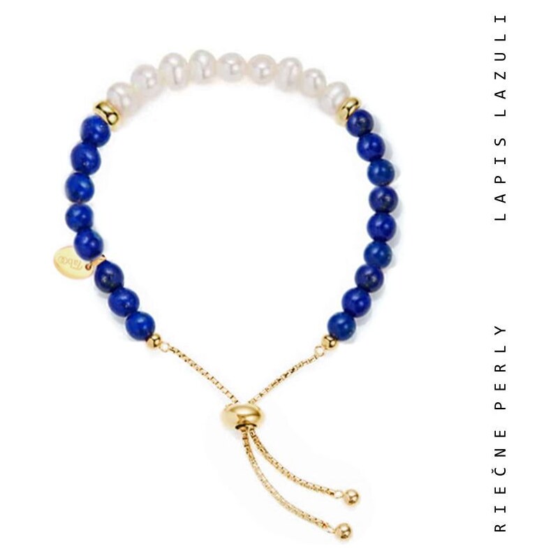 Taboo náramok Atlantis, prírodné perly, lapis lazuli tba127 56431997