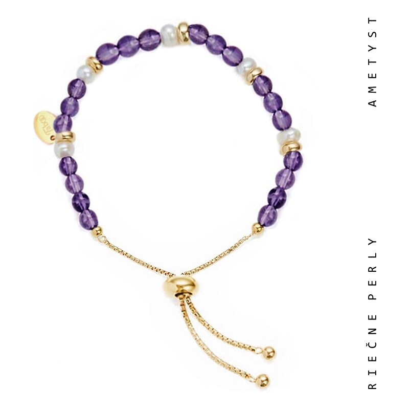 Taboo náramok Atlantis, prírodné perly, ametyst tba129 56431999