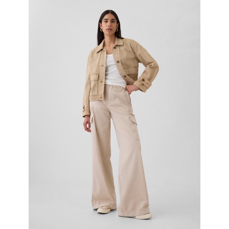 GAP Trousers with pockets Baggy Khaki Cargo - Womens 56721976