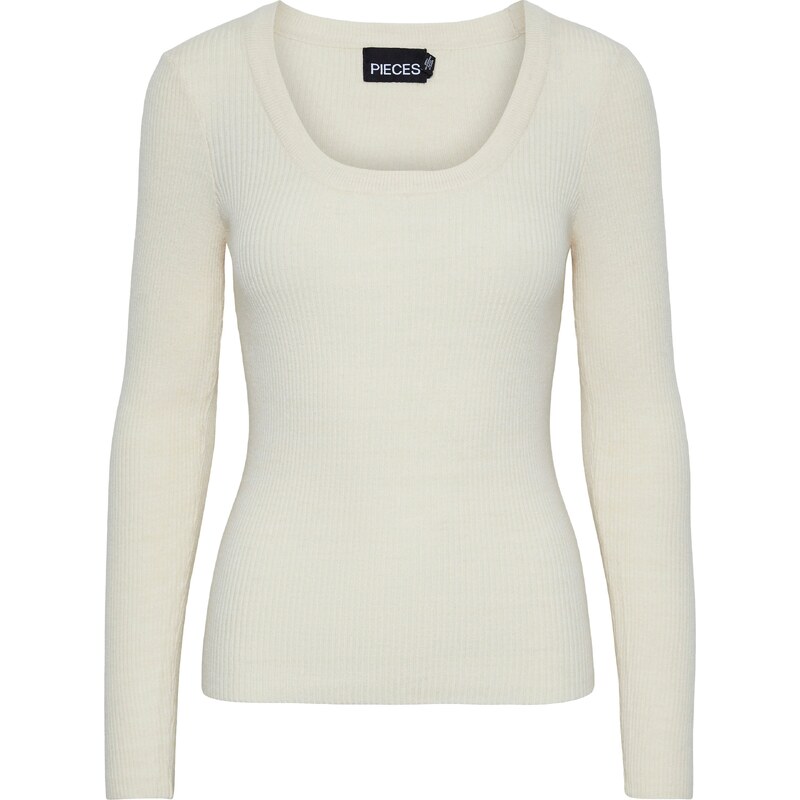 PIECES Sveter svetlobéžová 60867557