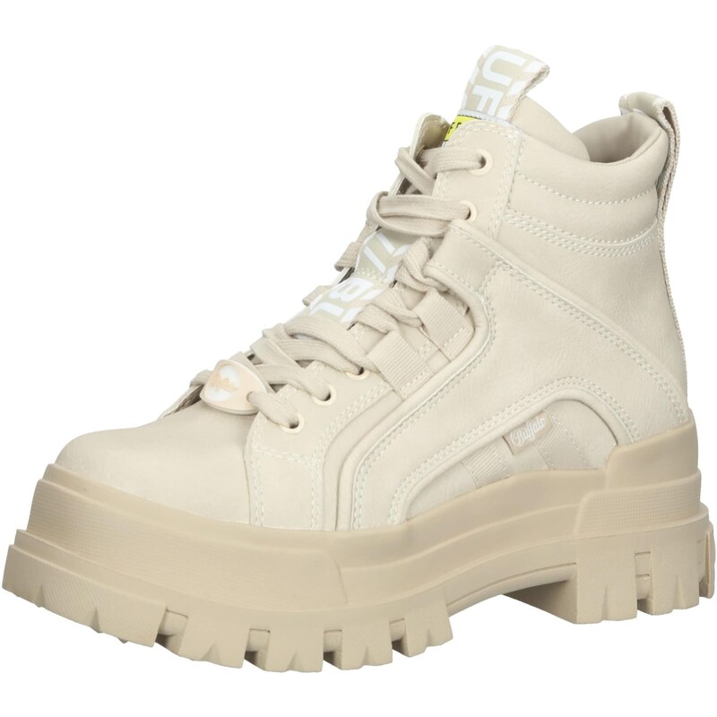 BUFFALO Šnurovacie členkové čižmy Aspha krémová / žltá / biela 27181055