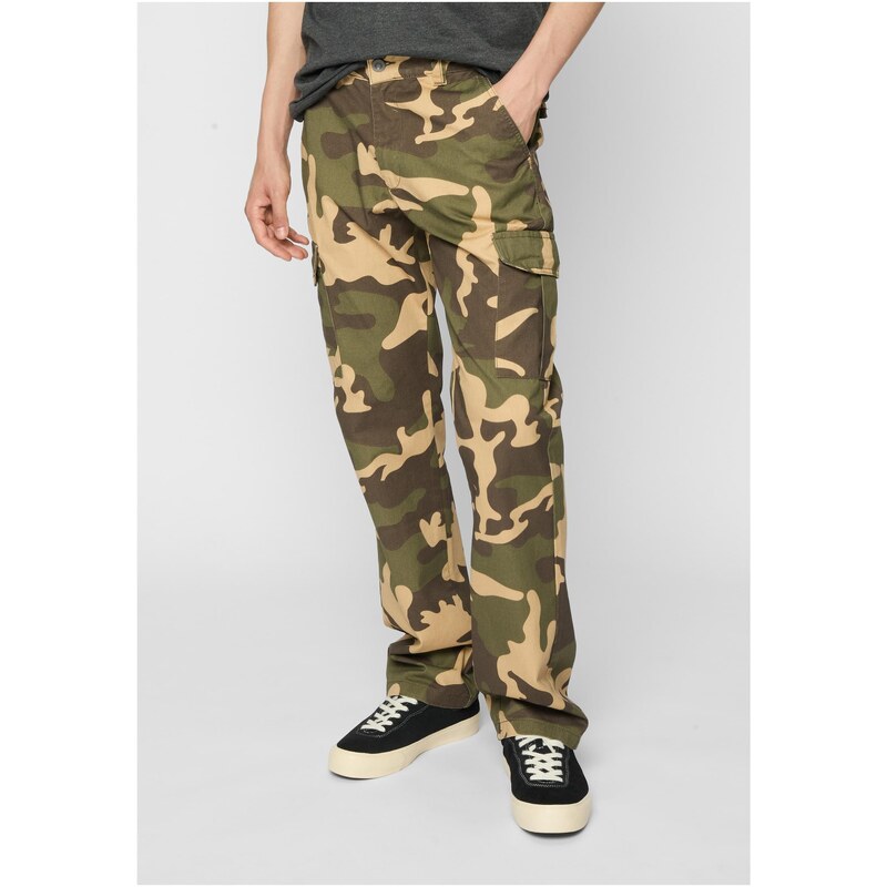 Urban Classics Mens Straight Leg Camo Cargo Forest/Camouflage Pants 56466385