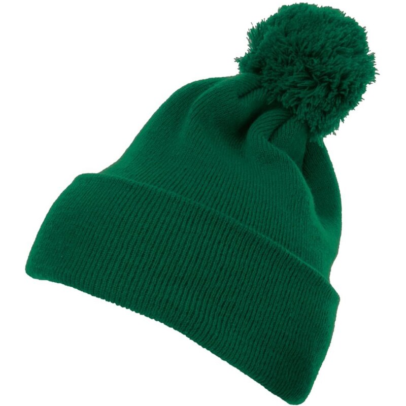 Flexfit Pom Pom Knit hat with cuff spruce green 56466424