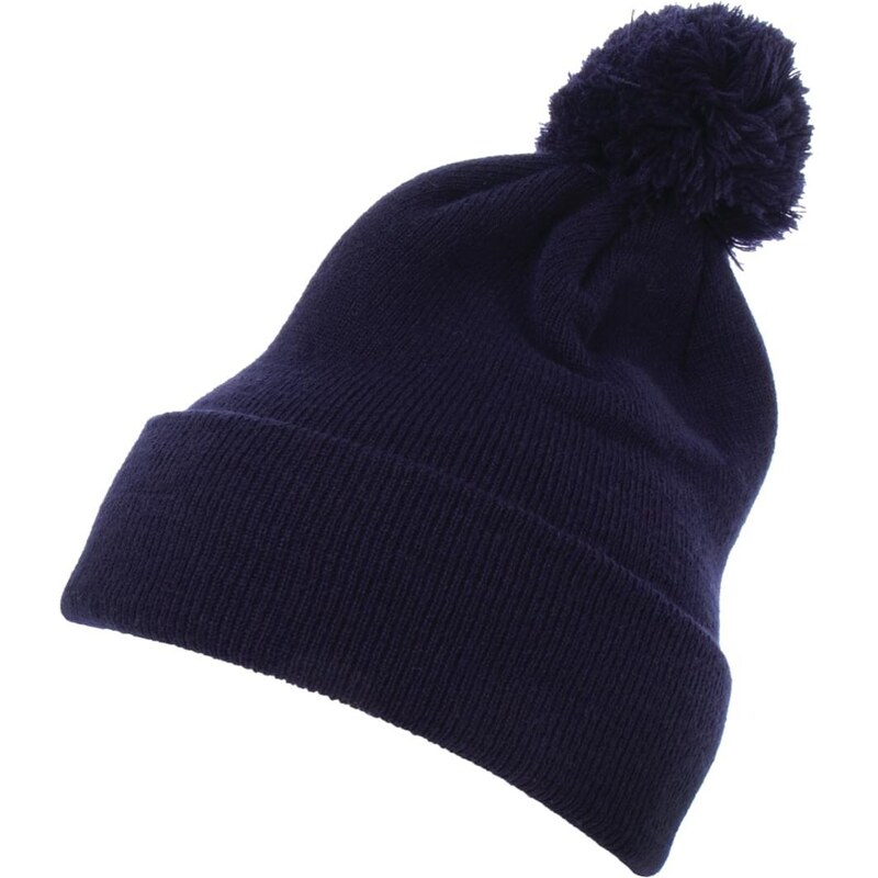 Flexfit Pom Pom Knit hat with cuff navy blue 56466453