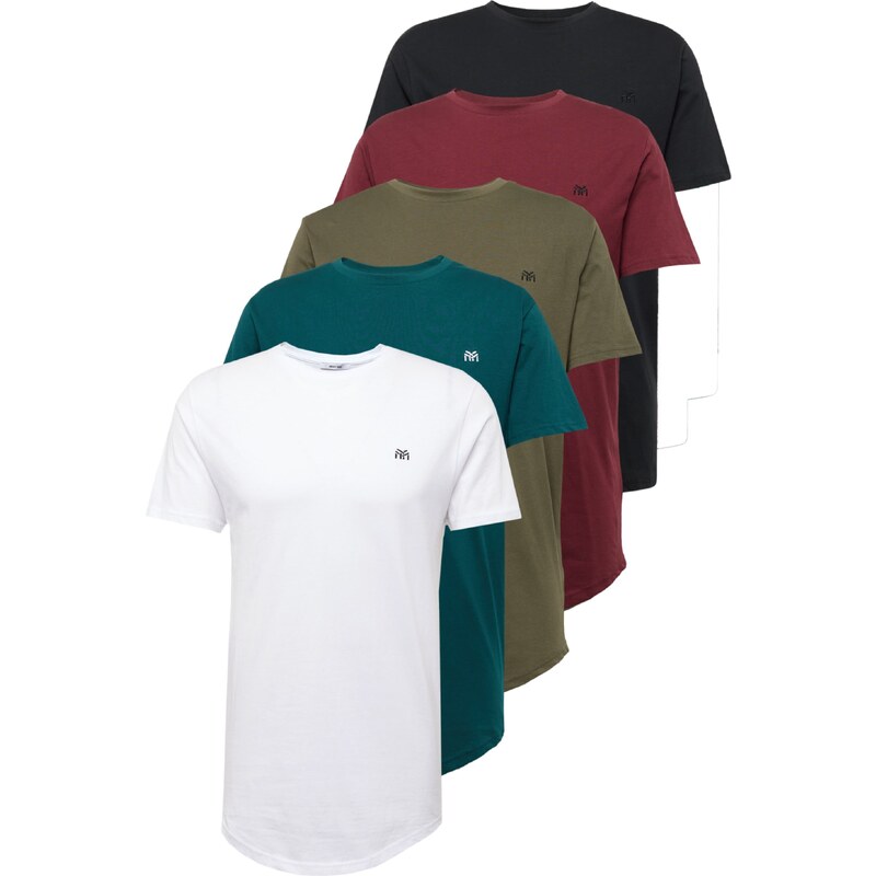 ABOUT YOU Tričko Dorian tyrkysová / kaki / biela 54169088