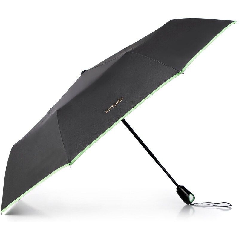 Wittchen Automatický dáždnik s ozdobným lemovaním čierno-zelený PA-7 56506273