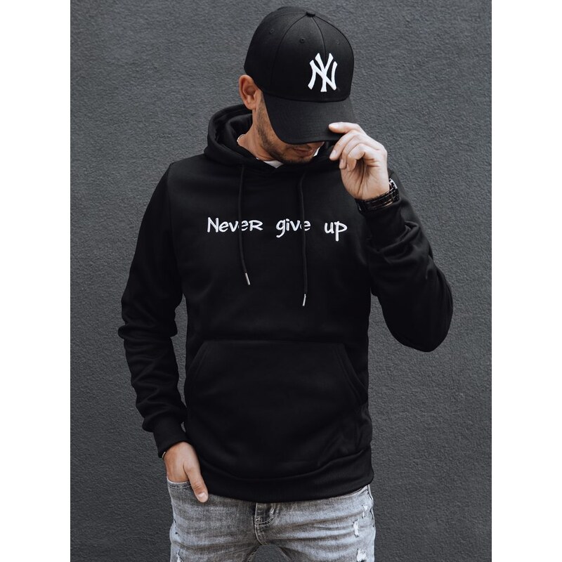 Dstreet Čierna pánska mikina s motivačným nápisom 56541060