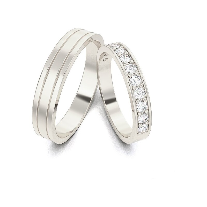 Svadobné obrúčky z bieleho zlata 2014100/BX 53462109