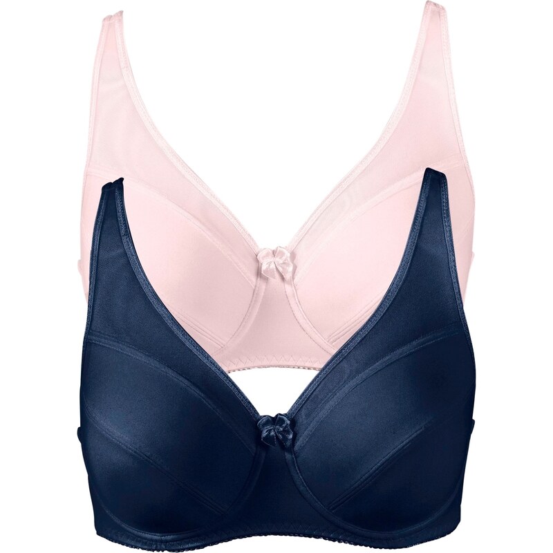 bonprix Podprsenka s kosticami (2 ks), so sieťovinou, farba ružová 44731719