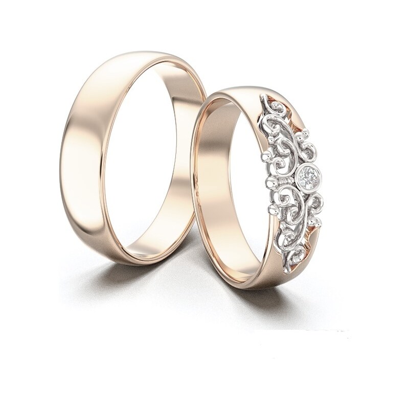 Svadobné obrúčky - ružové a biele zlato 2014085/RBX 53462096