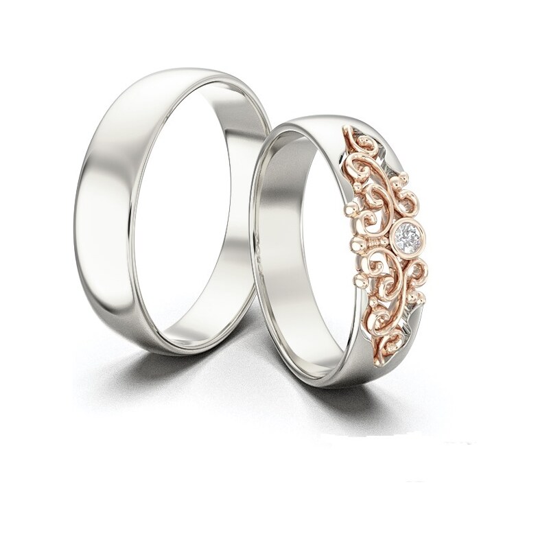 Svadobné obrúčky - biele a ružové zlato 2014085/BRX 53462097