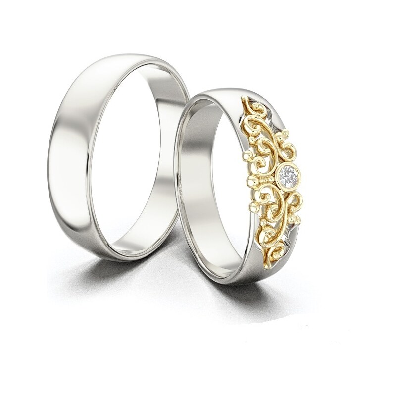 Svadobné obrúčky - biele a žlté zlato 2014085/BZX 53462098