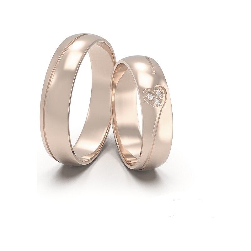 Svadobné obrúčky z ružového zlata 2014004/RX 53462149