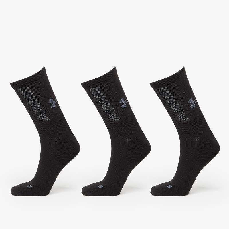 Under Armour 3-Maker Cushioned Mid-Crew 3-Pack Socks Black L 56585311