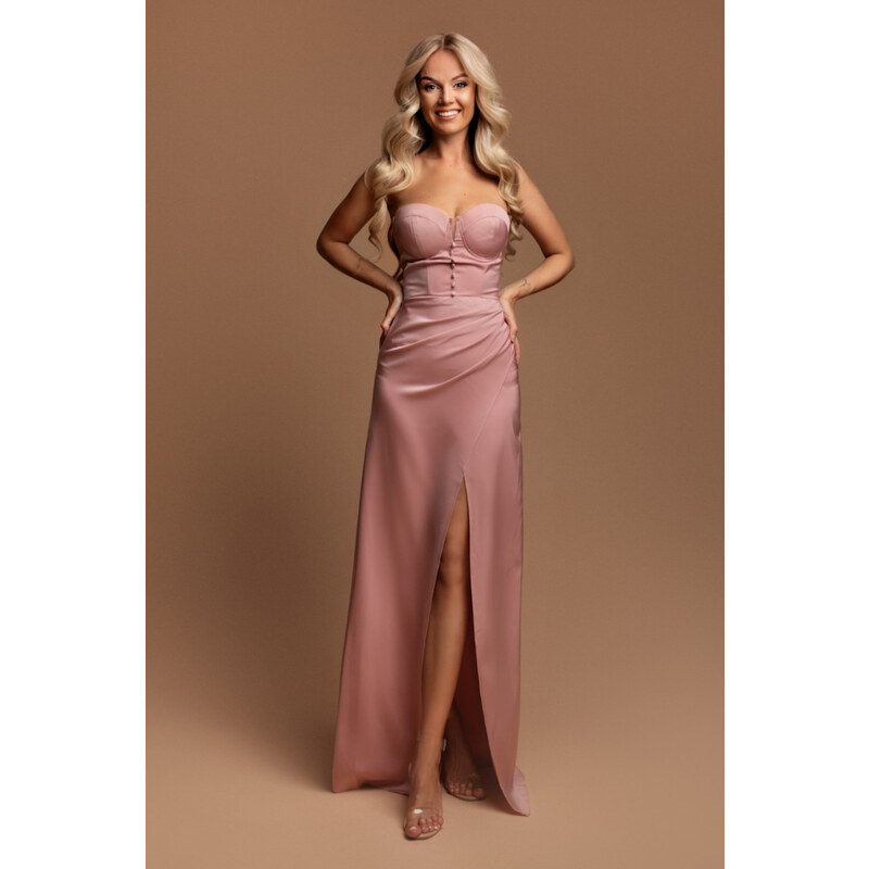 miadresses.sk Staroružové priliehavé šaty s korzetom 56585494