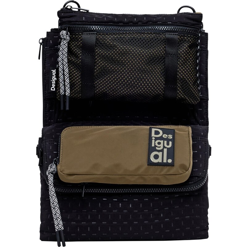 Desigual Taška cez rameno Voyager kaki / čierna 56605385