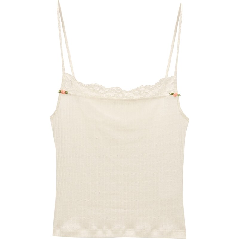 Pull&Bear Top nebielená / trstinová / oranžová 57018267