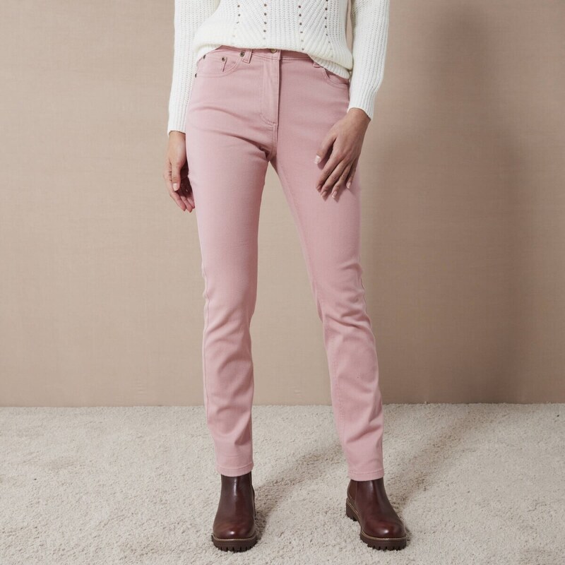 Úzke jednofarebné dlhé nohavice ružová 036 Blancheporte 56607673