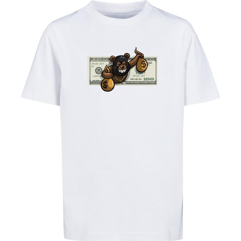 E-shop Mister Tee Childrens T-shirt Money Bear white