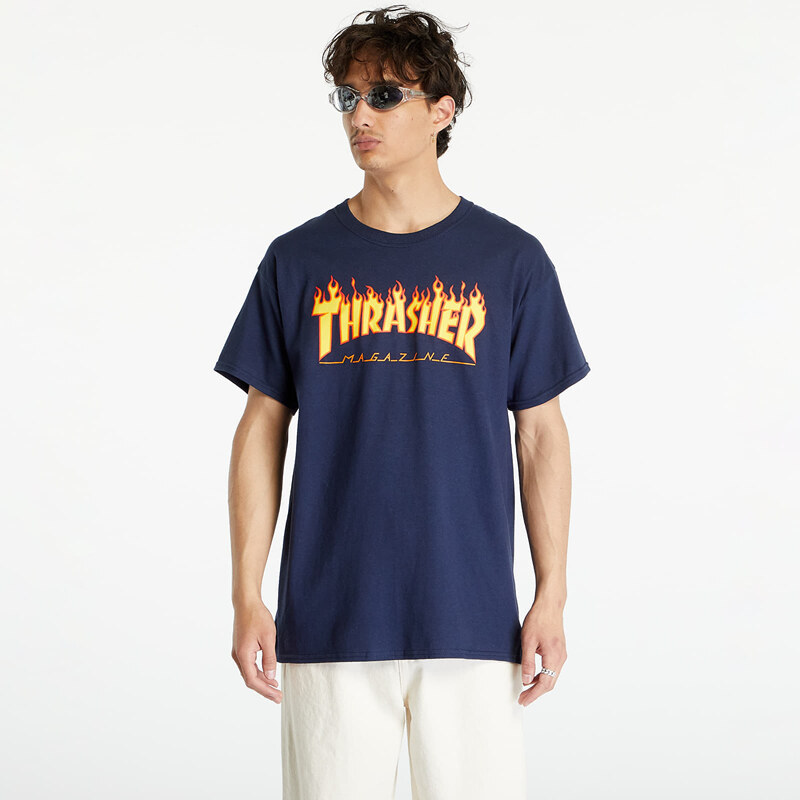 Tričko Thrasher Flame Logo T-Shirt Navy Blue M 56617032