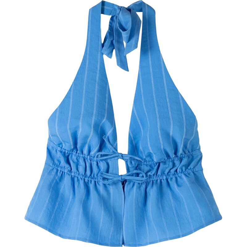 Bershka Top kráľovská modrá / pastelovo modrá 57349440