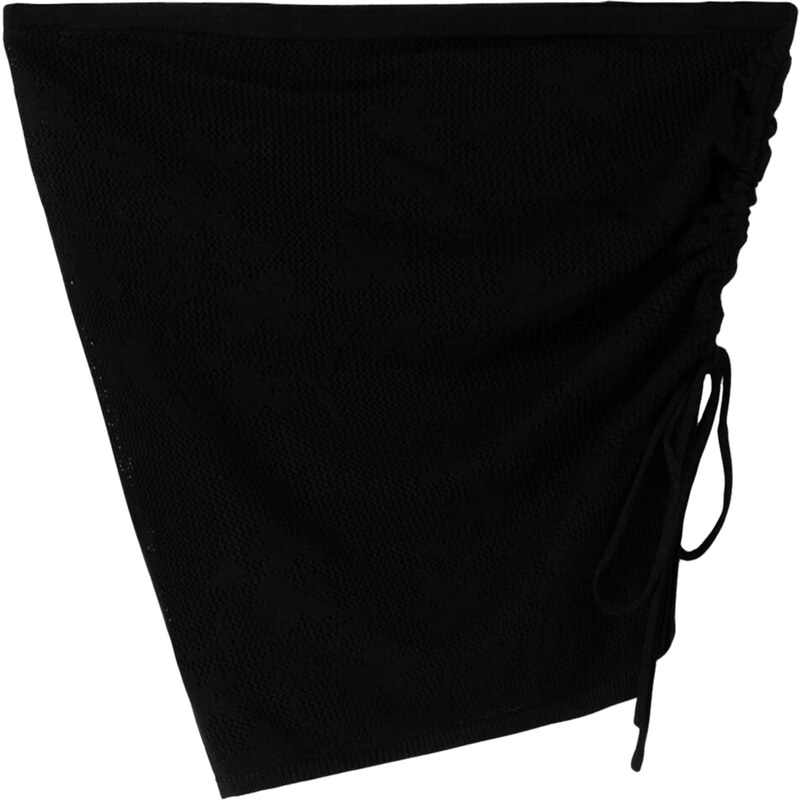 Bershka Vyšívaný top čierna 57847562