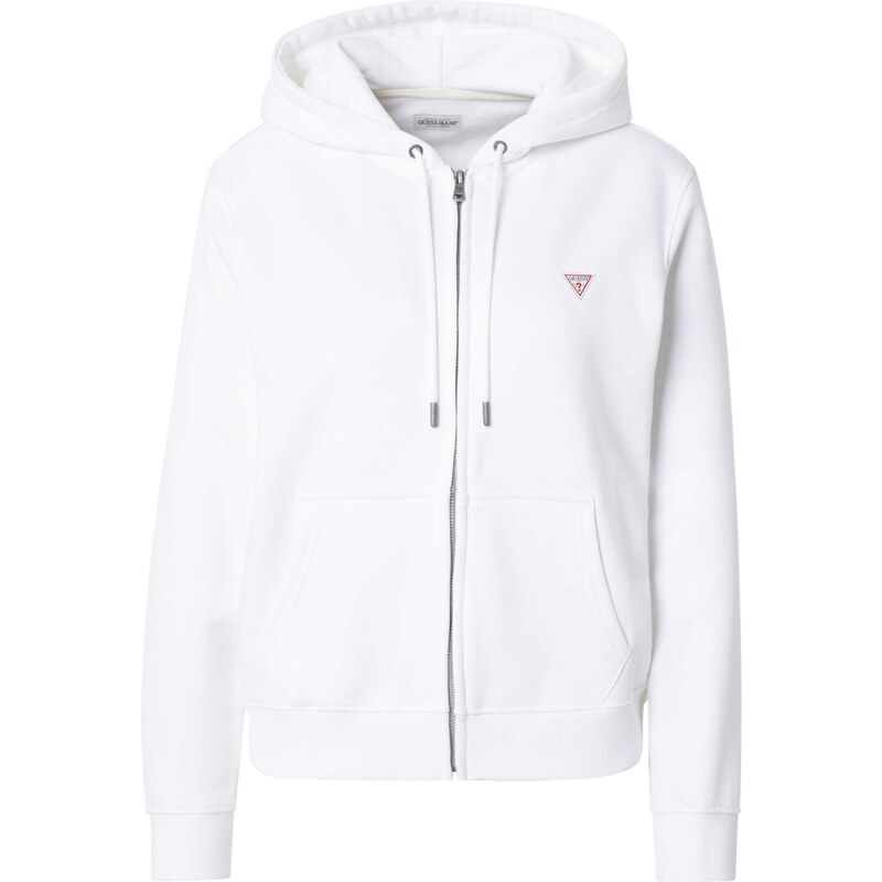 GUESS JEANS Tepláková bunda biela 57048256