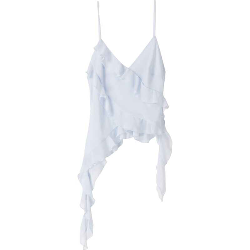 Bershka Top pastelovo modrá 57349516