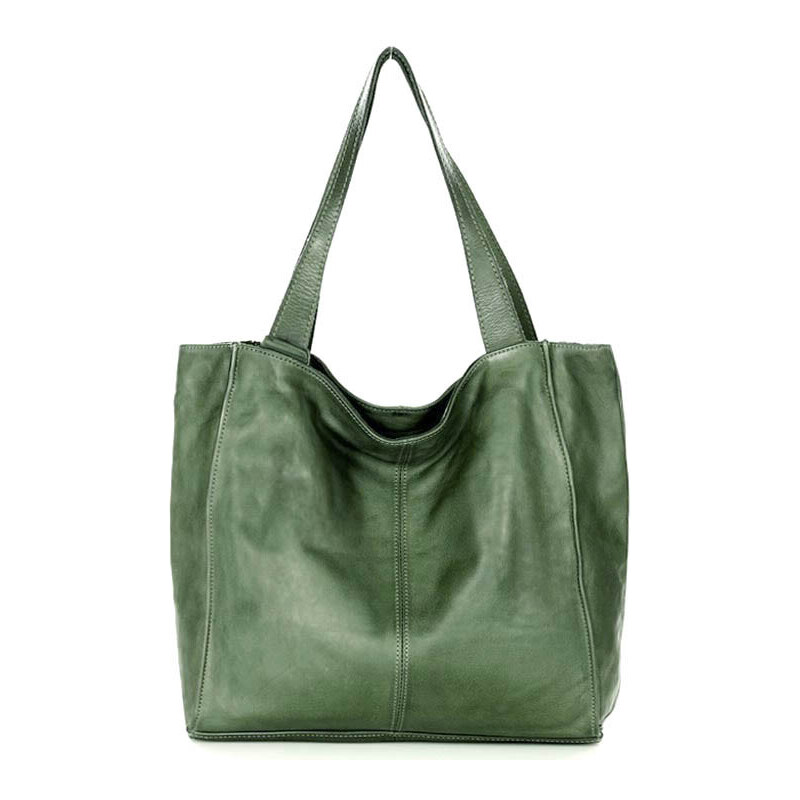 Marco Mazzini handmade MARCO MAZZINI Kožená shopper taška | zelená 56621302