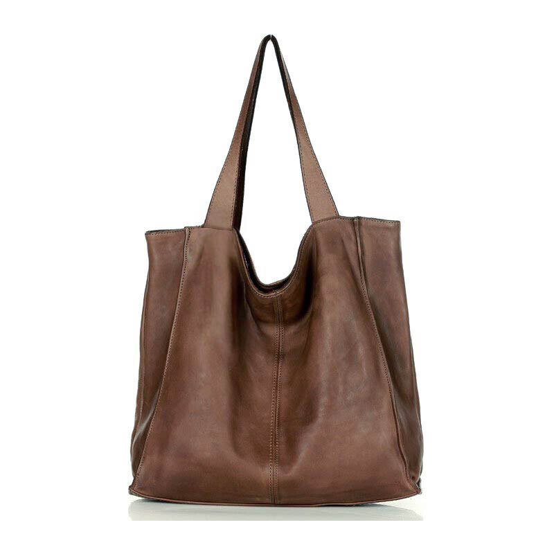 Marco Mazzini handmade MARCO MAZZINI Kožená shopper taška | tmavohnedá 56621303