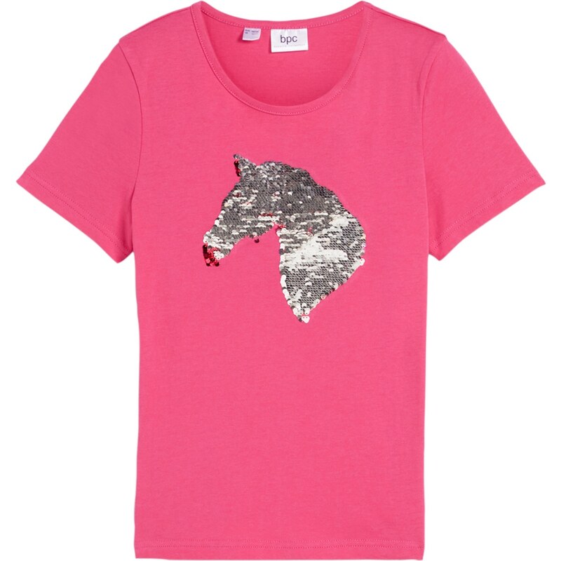 bonprix Tričko, dievčenské, s obojstrannými flitrami, z bio bavlny, 49696975