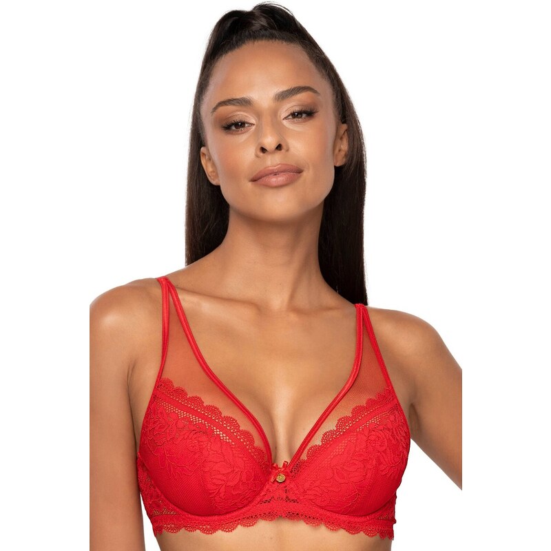 Červená čipková push-up podprsenka Mat Estelle M-0198/11 Estelle 56624385