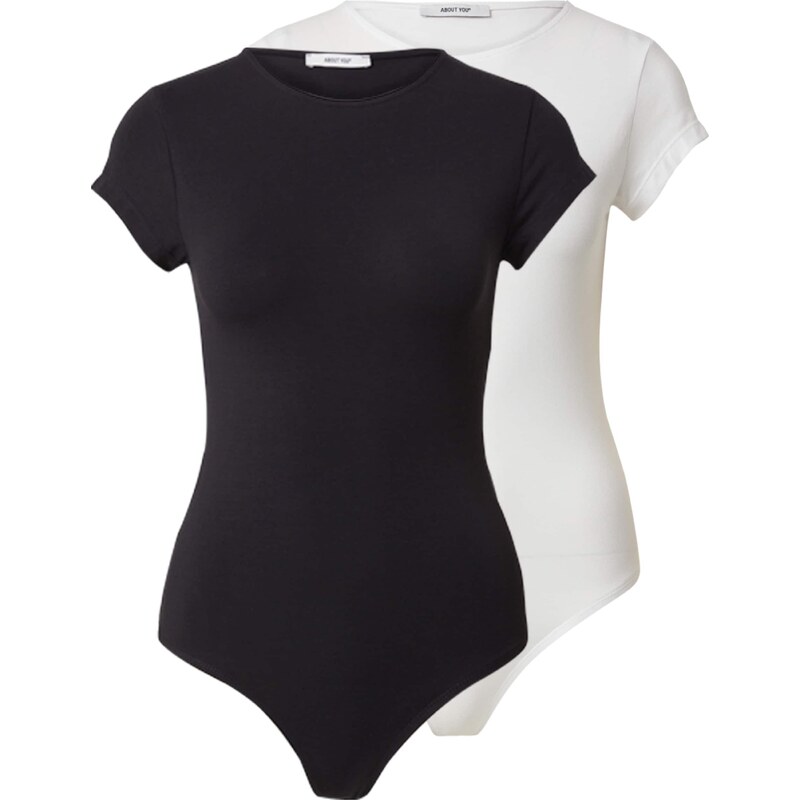 ABOUT YOU Košeľové body Ellinor čierna / biela 58295804