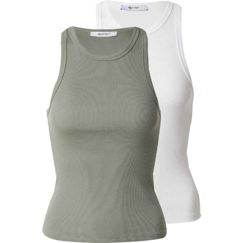 ABOUT YOU Top Anian mätová / biela 63146804