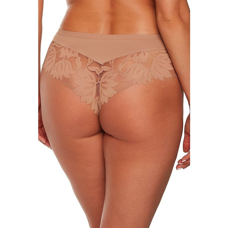 Kávovo hnedé brazílky z čipky Gaia Nike GFB 1135 Nike S-2XL 56665231