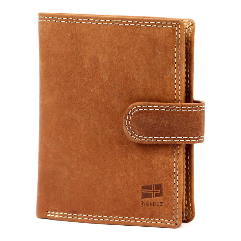 Pánska kožená peňaženka Nordee hnědá KZ54418 62179285