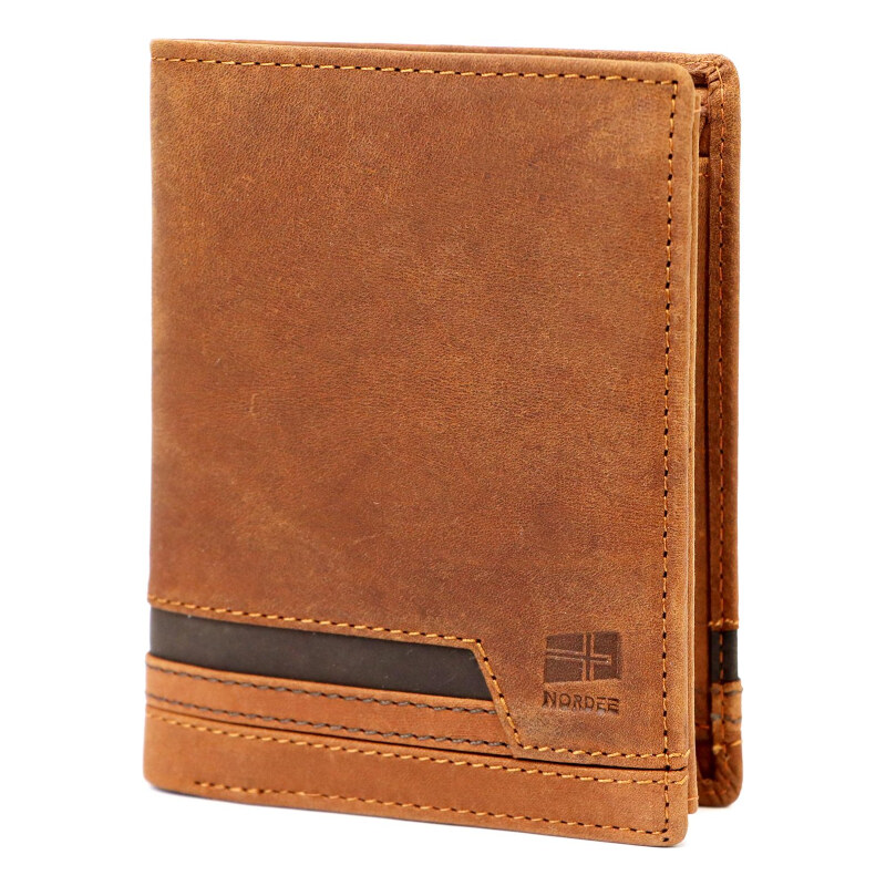 Pánska kožená peňaženka Nordee hnědá KZ54407 62179293