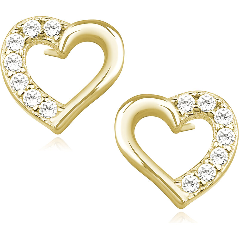 Olivie Strieborné náušnice SRDCE GOLD 9051 56728176