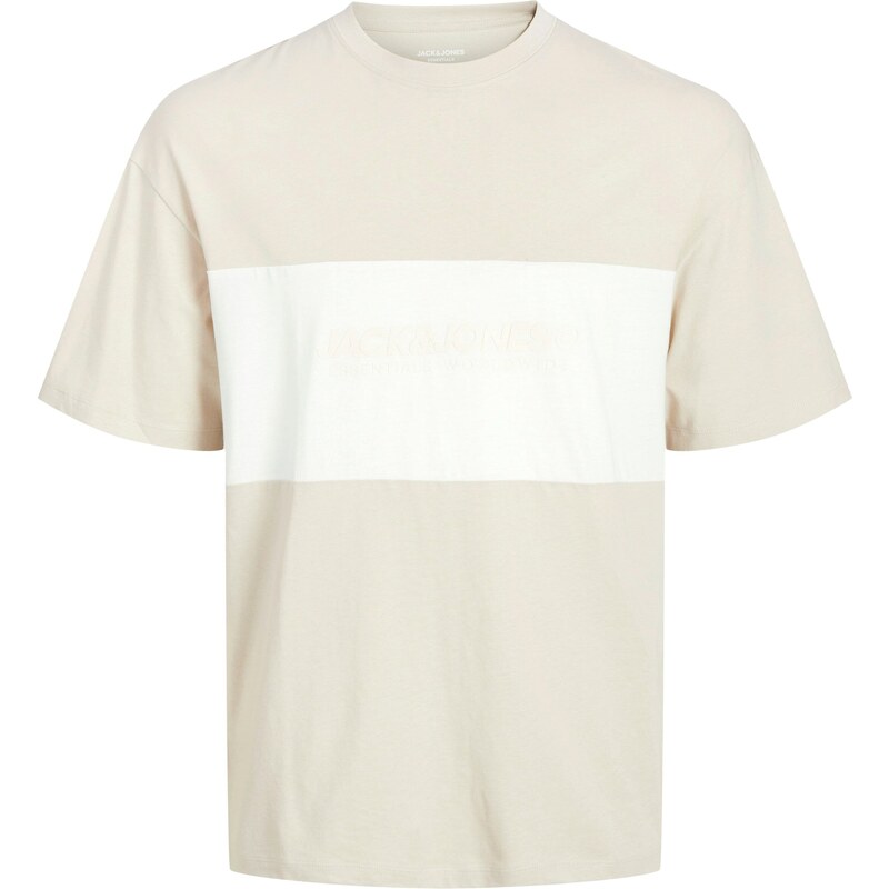 JACK & JONES Tričko JJELegacy tmelová / prírodná biela 56726789
