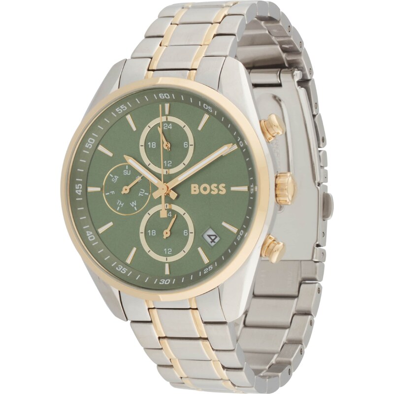 BOSS Analógové hodinky GRAND TOUR zlatá / zelená / strieborná 56727112