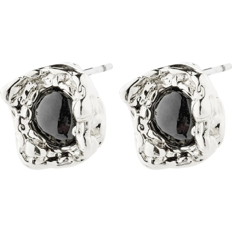 Pilgrim Náušnice Ryper čierna / strieborná 56727143