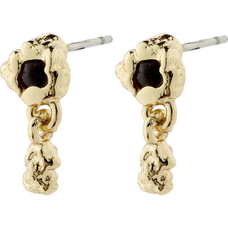 Pilgrim Náušnice Ryper zlatá / čierna 56727440